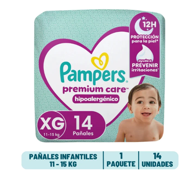 Pañal Pampers Premium Care