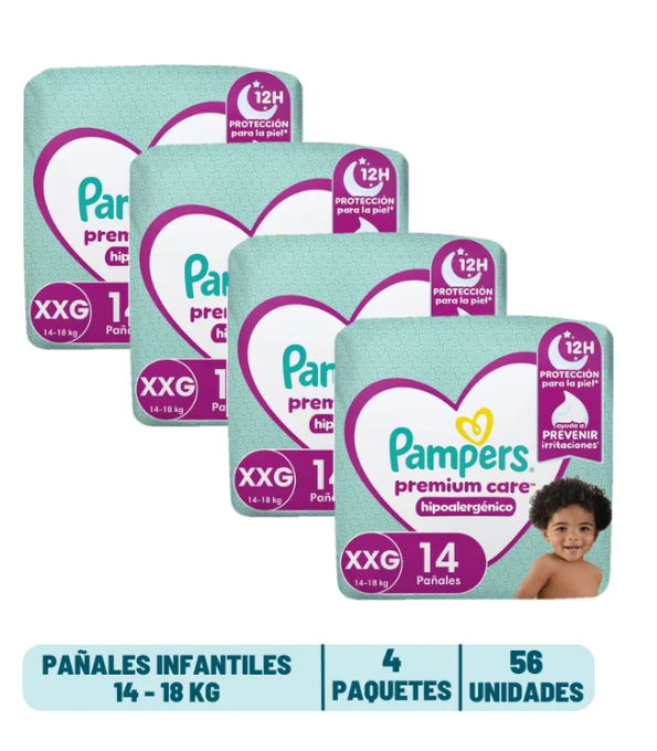 Pack Quincenal - Pañal Pampers Premium Care