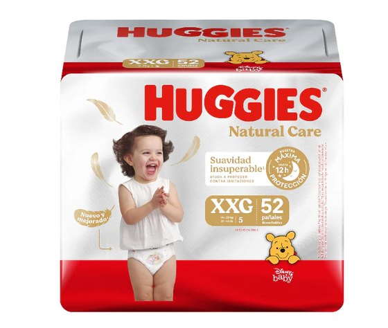 Pañal Huggies Natural Care XXG - 52 Unidades