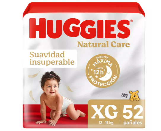 Pañal Huggies Natural Care XG - 52 Unidades